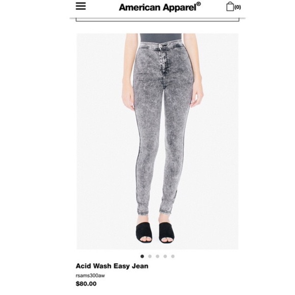 American Apparel Acid Wash High Waist Jeans